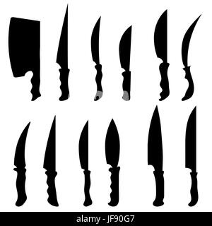 Kitchen Knives Black Silhouettes Sharp Cooking Stock Vector (Royalty Free)  1721341501