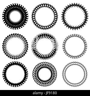 Set of Decorative  Geometric Frames on White Background Stock Vector