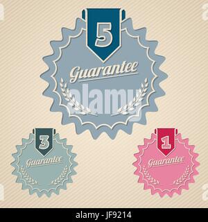 Guarantee icon set flat style Stock Vector