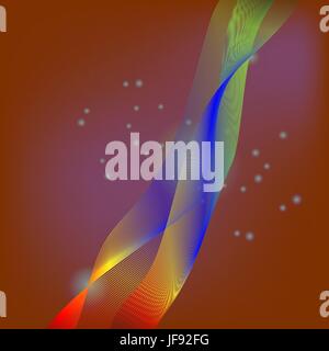 Abstract Colorful Wave Texture on Star Orange Background. Stock Vector