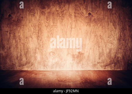 Wooden floor and wall background with copy-space. Vintage wood, grunge style. Very detailed and extreme high resolution. Stock Photo