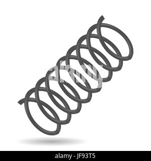 Metal Grey Spring Isolated on White Background Stock Vector