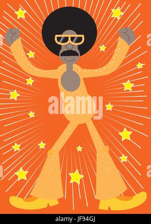 golden age of retro music disco dancing Stock Vector