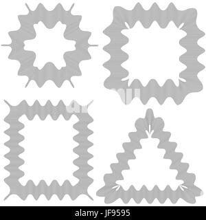 Set of Decorative Frames Isolated on White Pattern Stock Vector