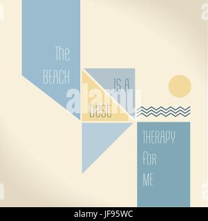 Motivation Quote - The beach is the best therapy for me Stock Vector