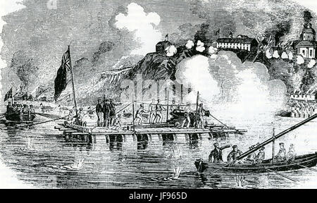 TANGANROG BOMBARDMENT during the siege of May 1855 as part of the Crimean War actions against Russia Stock Photo