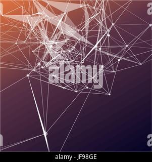 Sunset colors abstract background gradient. Connecting dots Stock Vector