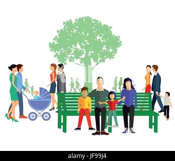 leisure with family Stock Vector