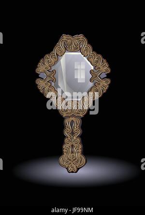 mirror on dark background Stock Vector