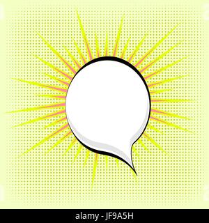 Speech Bubble on Yellow Dotted Background. Retro Comic Speech Bubble Stock Vector
