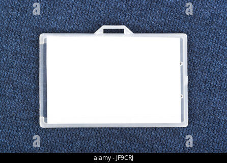 Badge on clothing background Stock Photo