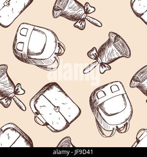 Back to school seamless doodle pattern Stock Vector