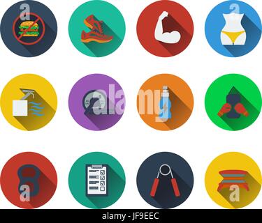 Set of fitness icons Stock Vector