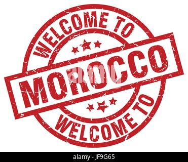 welcome to Morocco red stamp Stock Vector