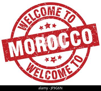 welcome to Morocco red stamp Stock Vector