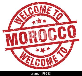 welcome to Morocco red stamp Stock Vector