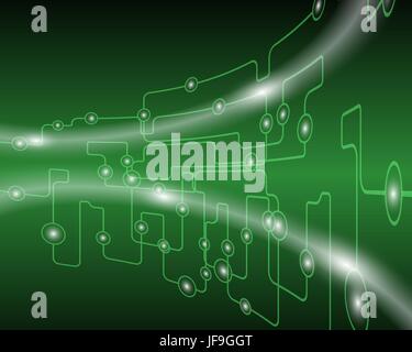 Technological green background Stock Vector