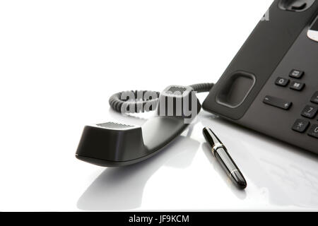 VOIP telephone with internet connection on the table Stock Photo - Alamy