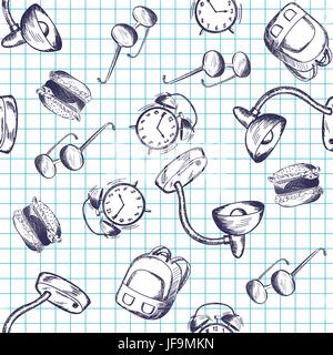 Seamless pattern with education theme Stock Vector