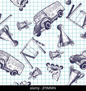 Seamless pattern with education theme Stock Vector
