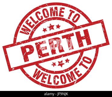 welcome to Perth red round vintage stamp Stock Vector Image & Art - Alamy