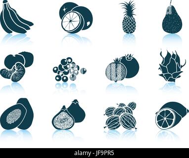 Fig fruit icons 9 set Stock Vector Image & Art - Alamy