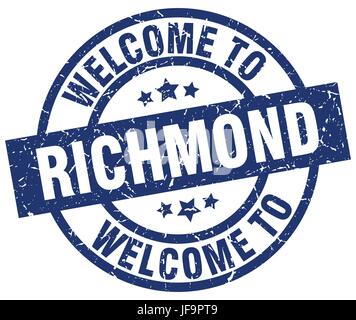 welcome to Richmond blue stamp Stock Vector