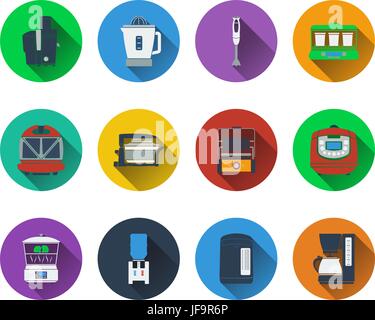 Set of kitchen equipment icons Stock Vector