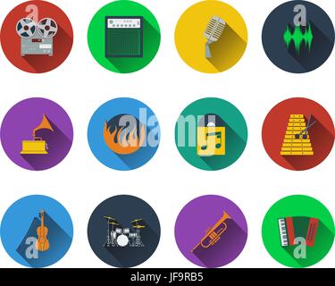 Set of musical icons Stock Vector