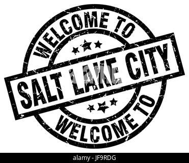 welcome to Salt Lake City black stamp Stock Vector