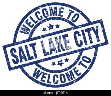 welcome to Salt Lake City blue stamp Stock Vector