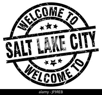 welcome to Salt Lake City black stamp Stock Vector