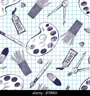 School theme seamless Stock Vector