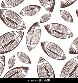 American football seamless pattern Stock Vector