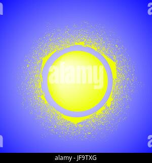 Sun Icon Isolated on Blue Sky Background. Stock Vector