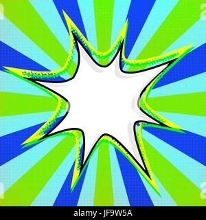 Speech Bubble on Colorful Dotted Background. Retro Comic Speech Bubble Stock Vector