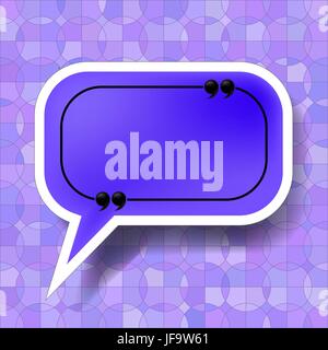Blue Speech Bubble Isolated on Blue Ornamental Background Stock Vector