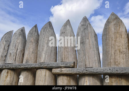 Reconstructed Limes palisade trench, Germany Stock Photo