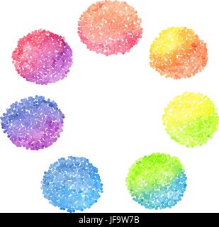 Set of rainbow dotted circles Stock Vector