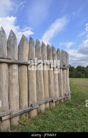 Reconstructed Limes palisade trench, Germany Stock Photo