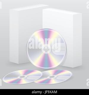Two box with blank discs Stock Vector