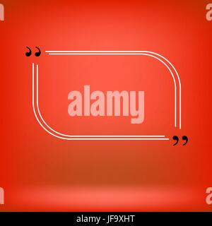 Quote Bubble. Speech Bubble. Empty Template on Red Background Stock Vector
