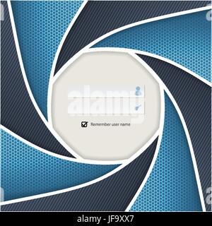 Camera shutter theme login screen Stock Vector