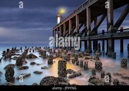 Lighthouse of Blankenberge, Flanders, Belgium Stock Photo