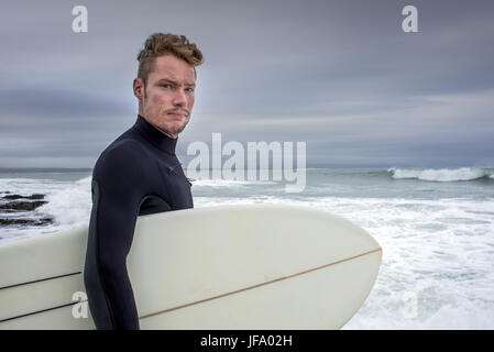 Portrait of Surfer in Jeffreys Bay Stock Photo