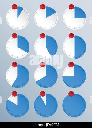 Countdown timer set of twelve Stock Vector