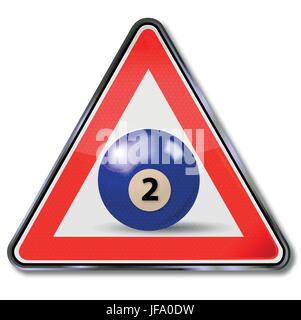 shield blue pool billiard ball number 2 Stock Vector