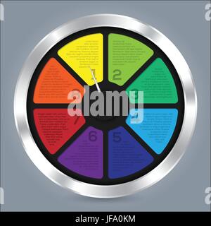 Abstract infographic design with color wheel Stock Vector