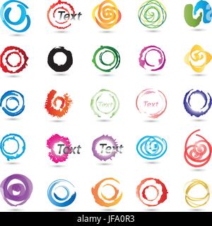 circles,spirals collection,colored Stock Vector