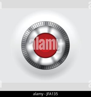 Power button with lcd display Stock Vector